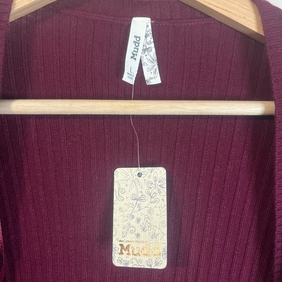 Maroon Long Cardigan with Pockets - Mudd (Size L) - NWT - Picture 6 of 6